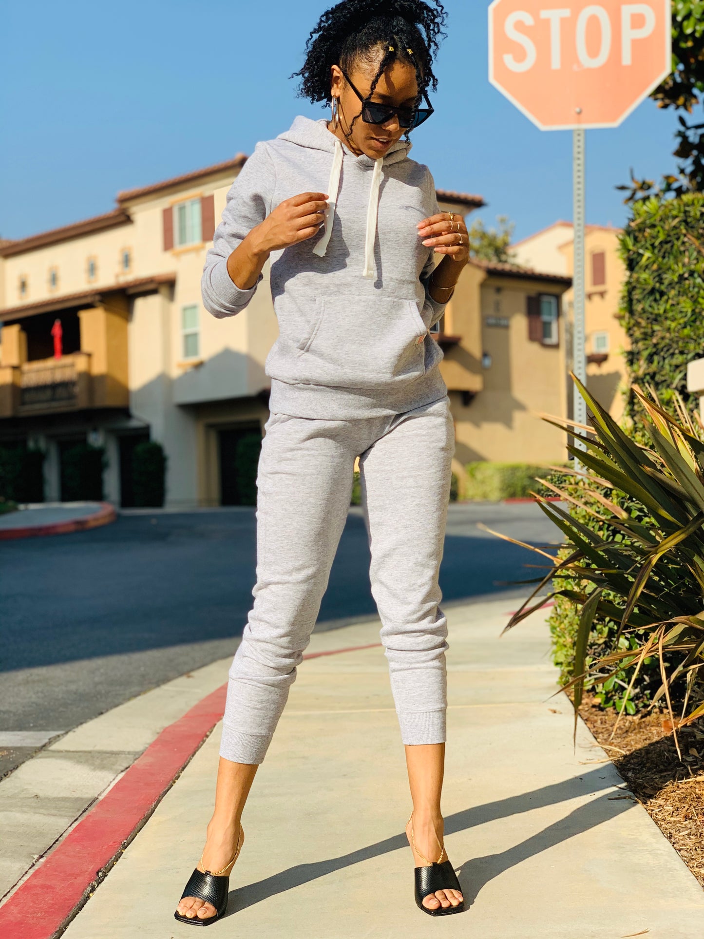 On Chill Set - Heather Grey - Lavish Accessories & Shoe House