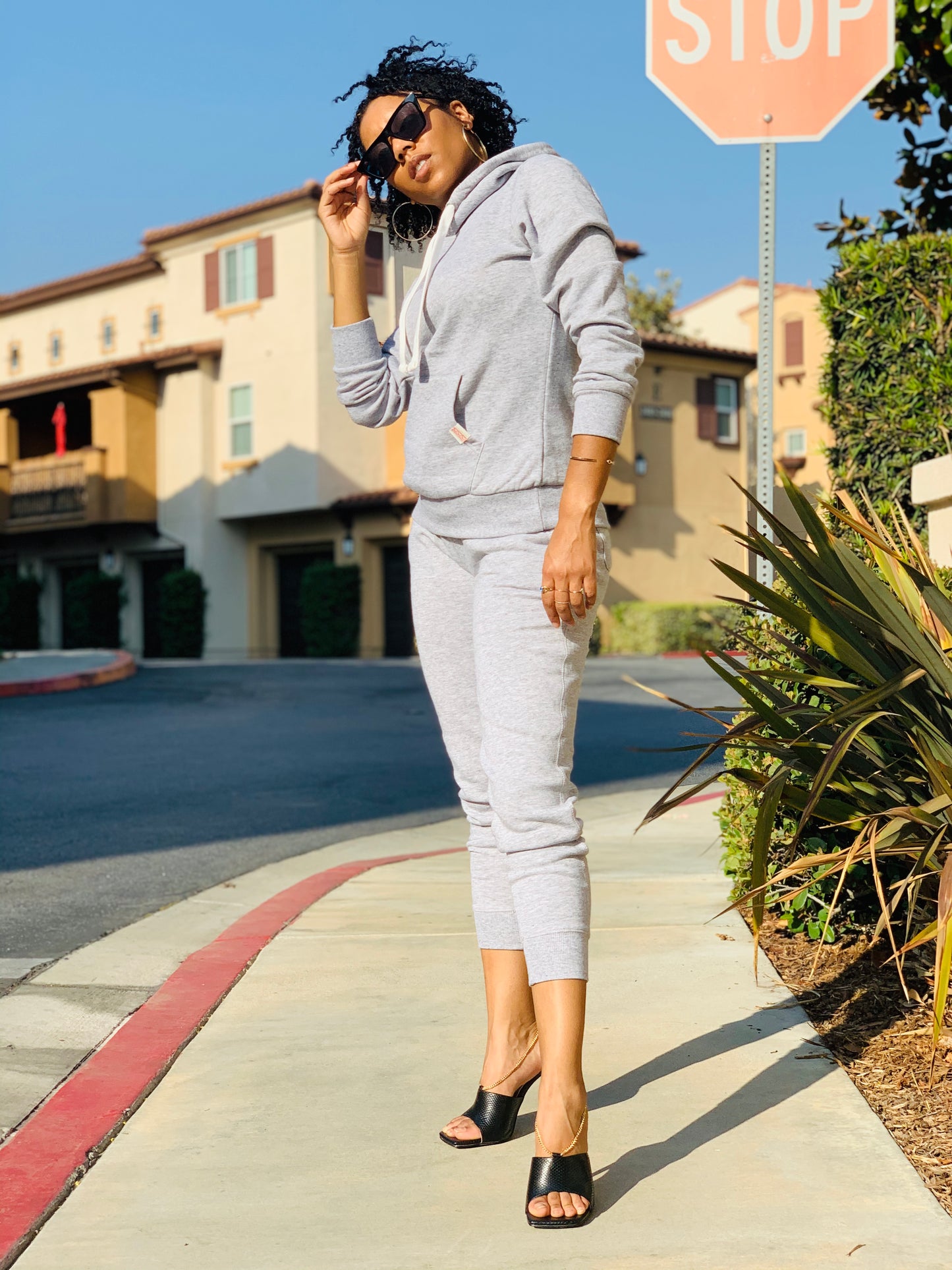 On Chill Set - Heather Grey - Lavish Accessories & Shoe House