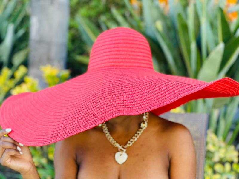 Beach Babe Straw Hat - Red