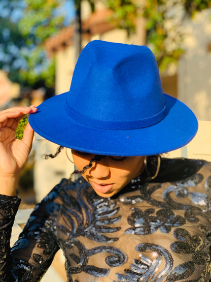 Kelly Fedora - Royal Blue - Lavish Accessories & Shoe House