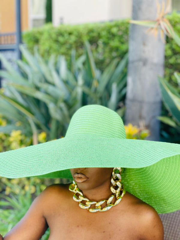 Beach Babe Straw Hat - Green