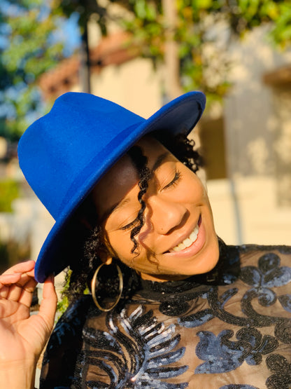 Kelly Fedora - Royal Blue - Lavish Accessories & Shoe House