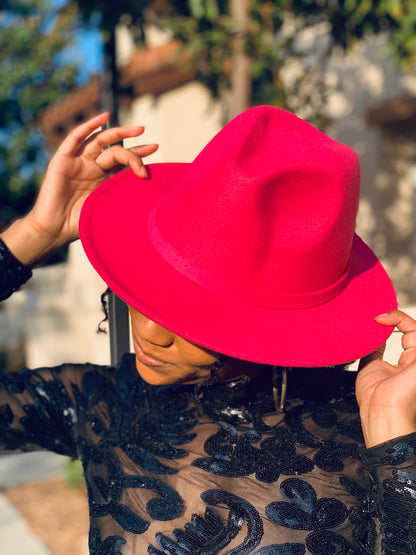 Kelly Fedora - Magenta - Lavish Accessories & Shoe House