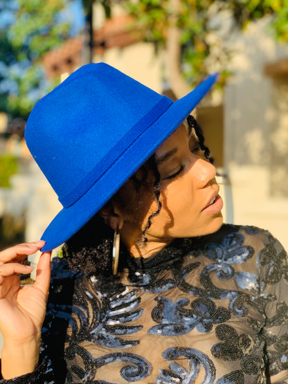 Kelly Fedora - Royal Blue - Lavish Accessories & Shoe House