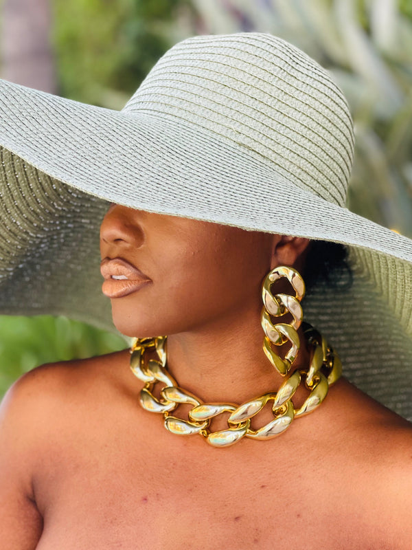 Beach Babe Straw Hat - Sage Green