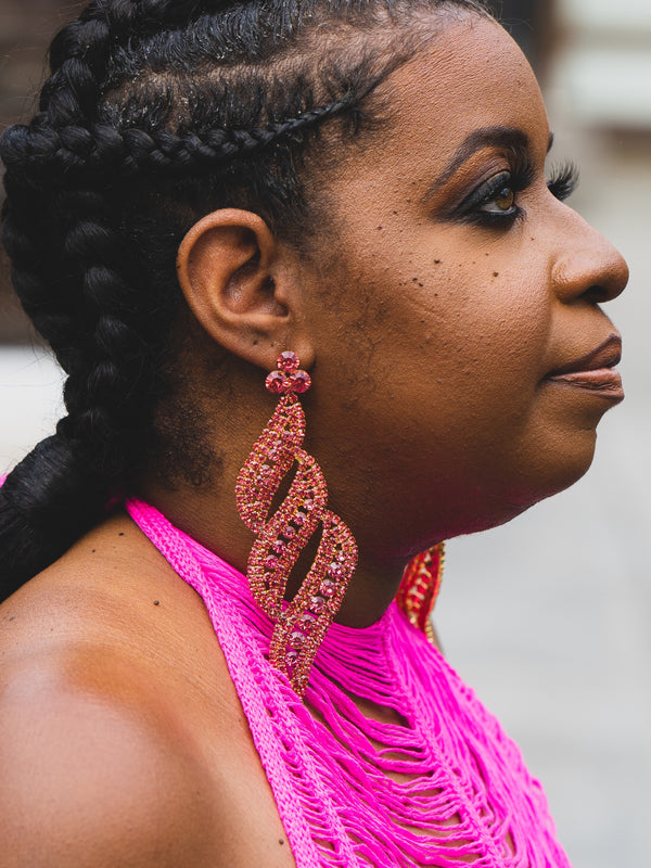 Glamorous Life Earrings - Pink