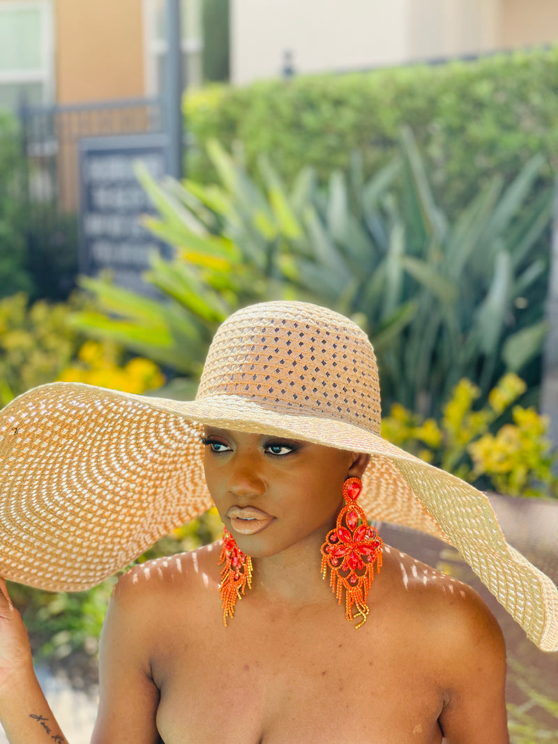 Beach Babe Straw Hat (Diamond Cut) - Sand