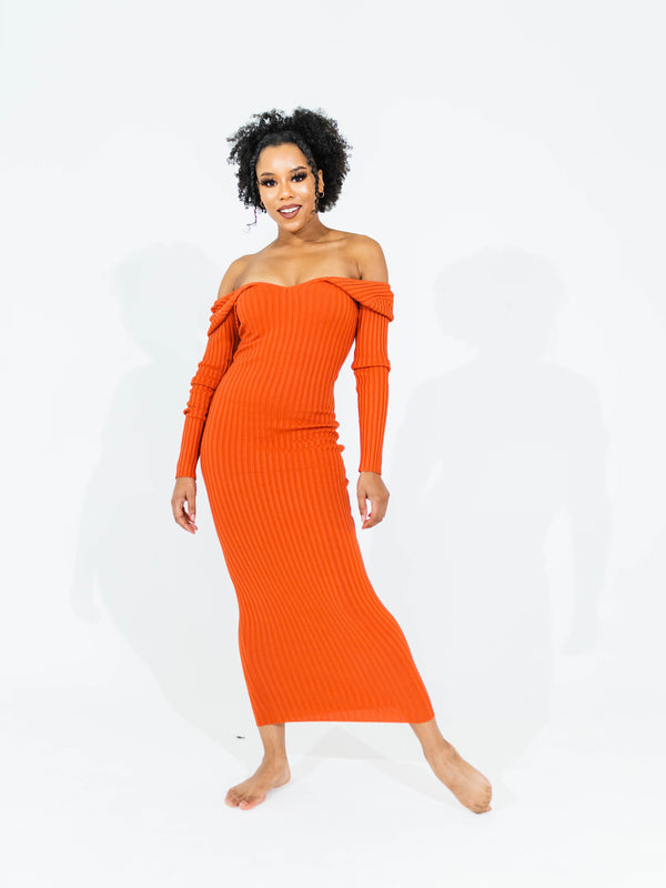 Get Me Bodied Dress - Rust/Orange