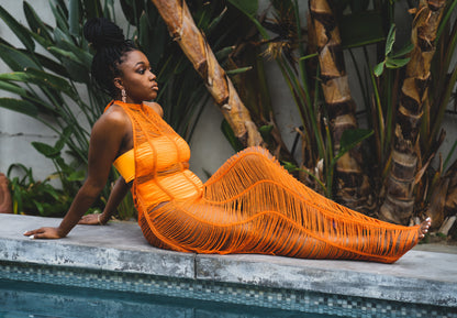 Fringe Me Crazy Dress - Orange