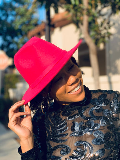 Kelly Fedora - Magenta - Lavish Accessories & Shoe House