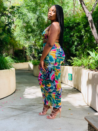 Feather Bomb Maxi Dress - Lavish Accessories & Shoe House