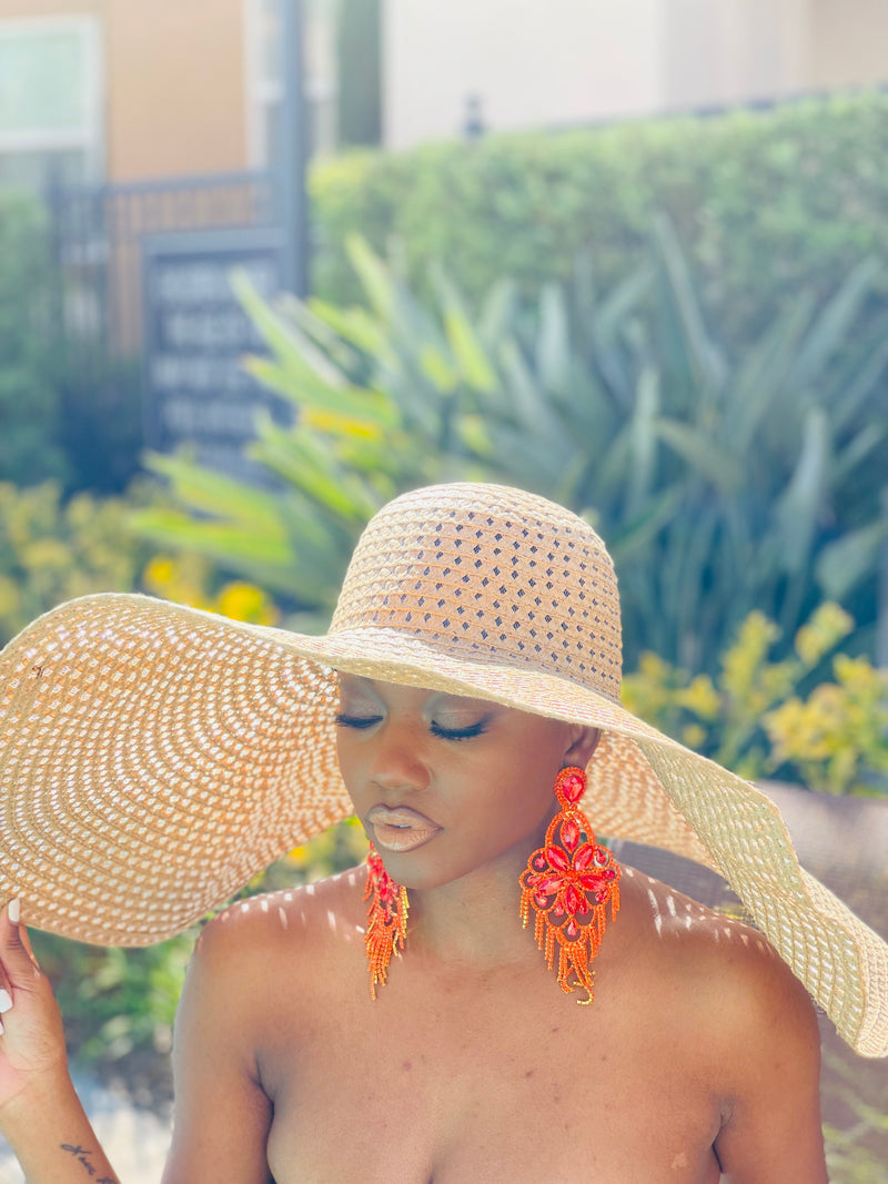 Beach Babe Straw Hat (Diamond Cut) - Sand