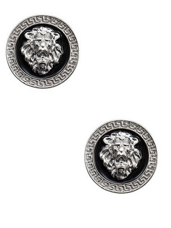 Lion Heart Earrings - Silver