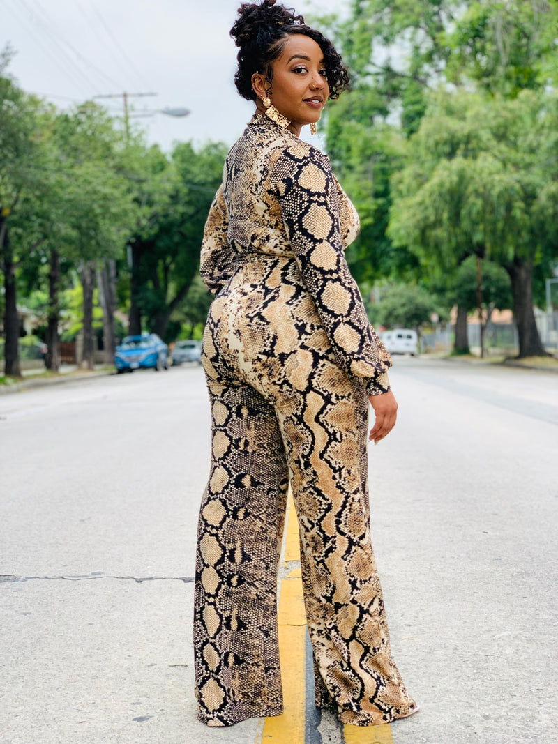 Wrapped In Snakeskin Jumpsuit