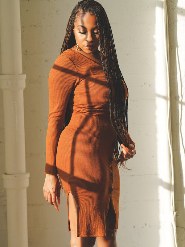 Autumn Curves Dress - Terracota