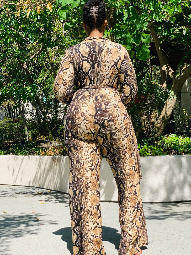 Wrapped In Snakeskin Jumpsuit - Lavish Accessories & Shoe House