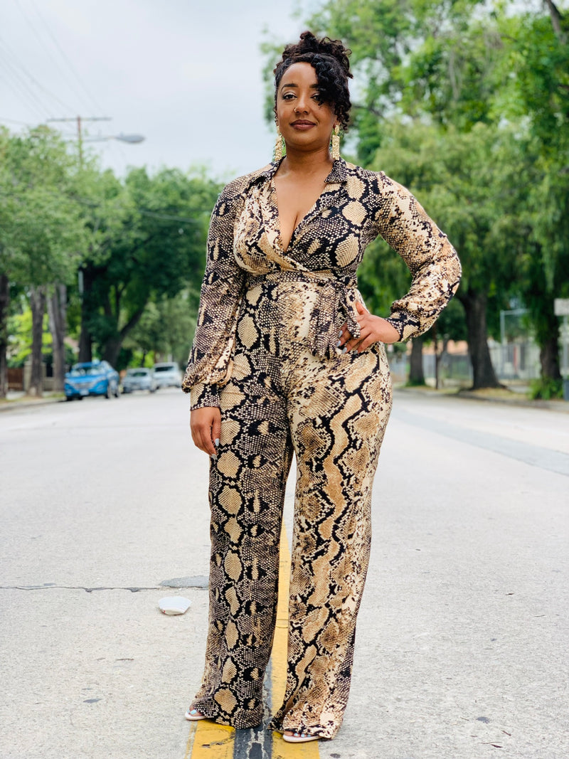 Wrapped In Snakeskin Jumpsuit - Lavish Accessories & Shoe House