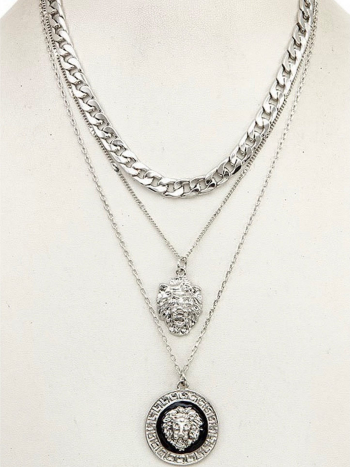 Lion Heart Necklace - Silver