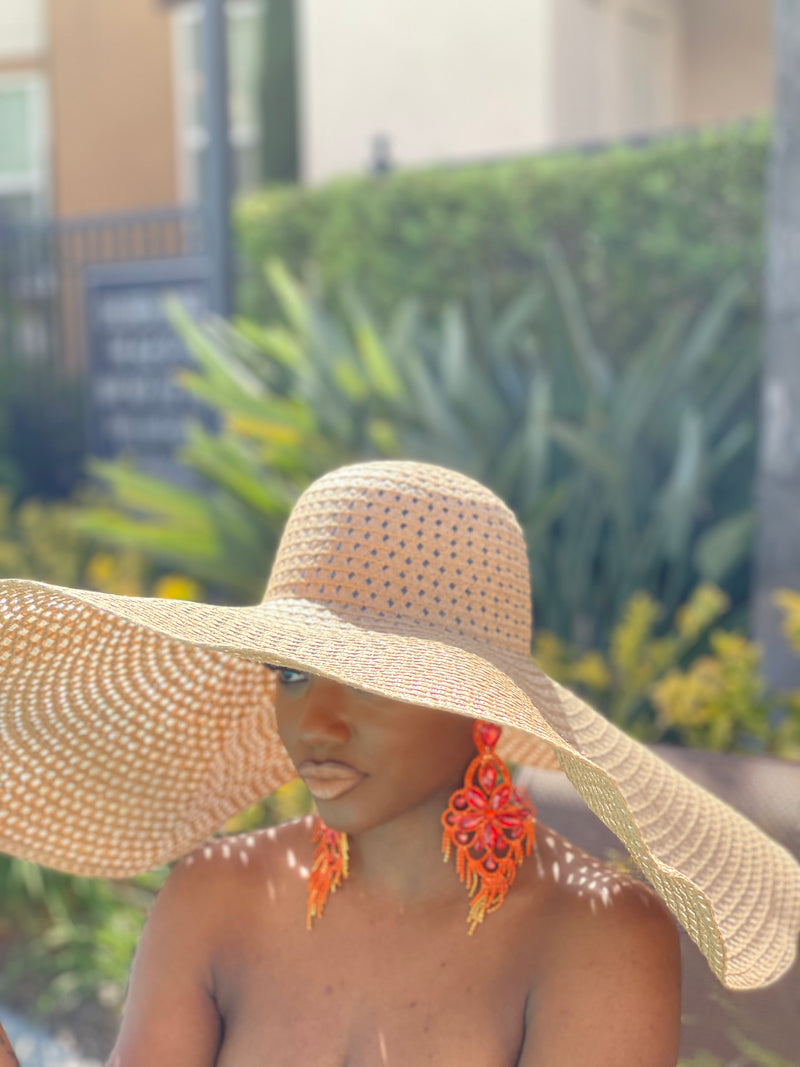 Beach Babe Straw Hat (Diamond Cut) - Sand